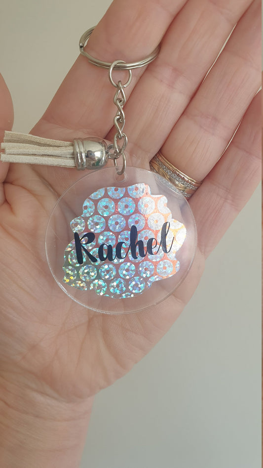 Personalised Name Keyring, Custom Key chain, Mother's Day Gift, Friends Gift,  Key holder, Round, Car Keys, New Home Ireland, Ireland, Irish