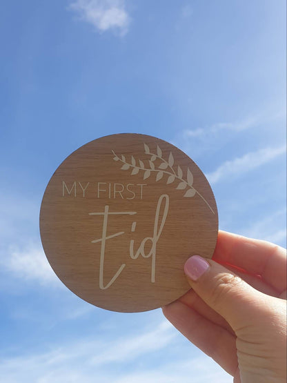 My First Eid Disc | Babies First Eid Plaque | Wooden Milestone Disc | Baby Photo Prop | Custom Keepsake | Islamic Gift | Ireland | Irish