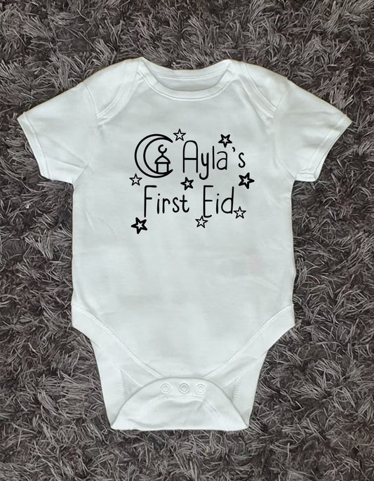 Personalised First Eid Baby Vest With Name