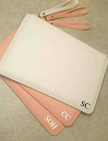 Personalised Bridal Clutch Bag | Bride To Be Gift | Wedding Day Pouch | Hen Party | Bridesmaid | Maid of Honour | PU Leather | Ireland Irish