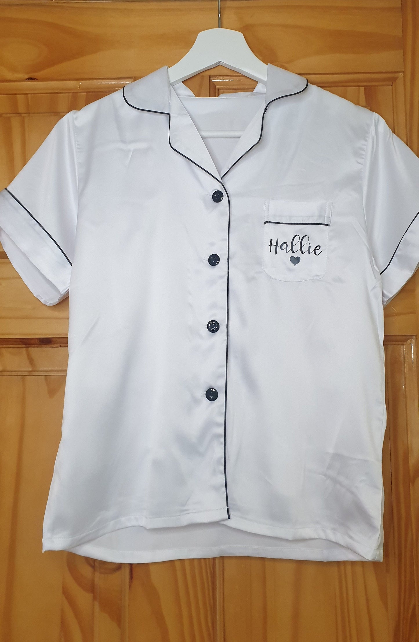 Luxury Communion Pyjamas, Personalised Satin PJs, First Holy Communion, Confirmation, White Frill Pyjamas, Girls PJ's, Irish, Ireland