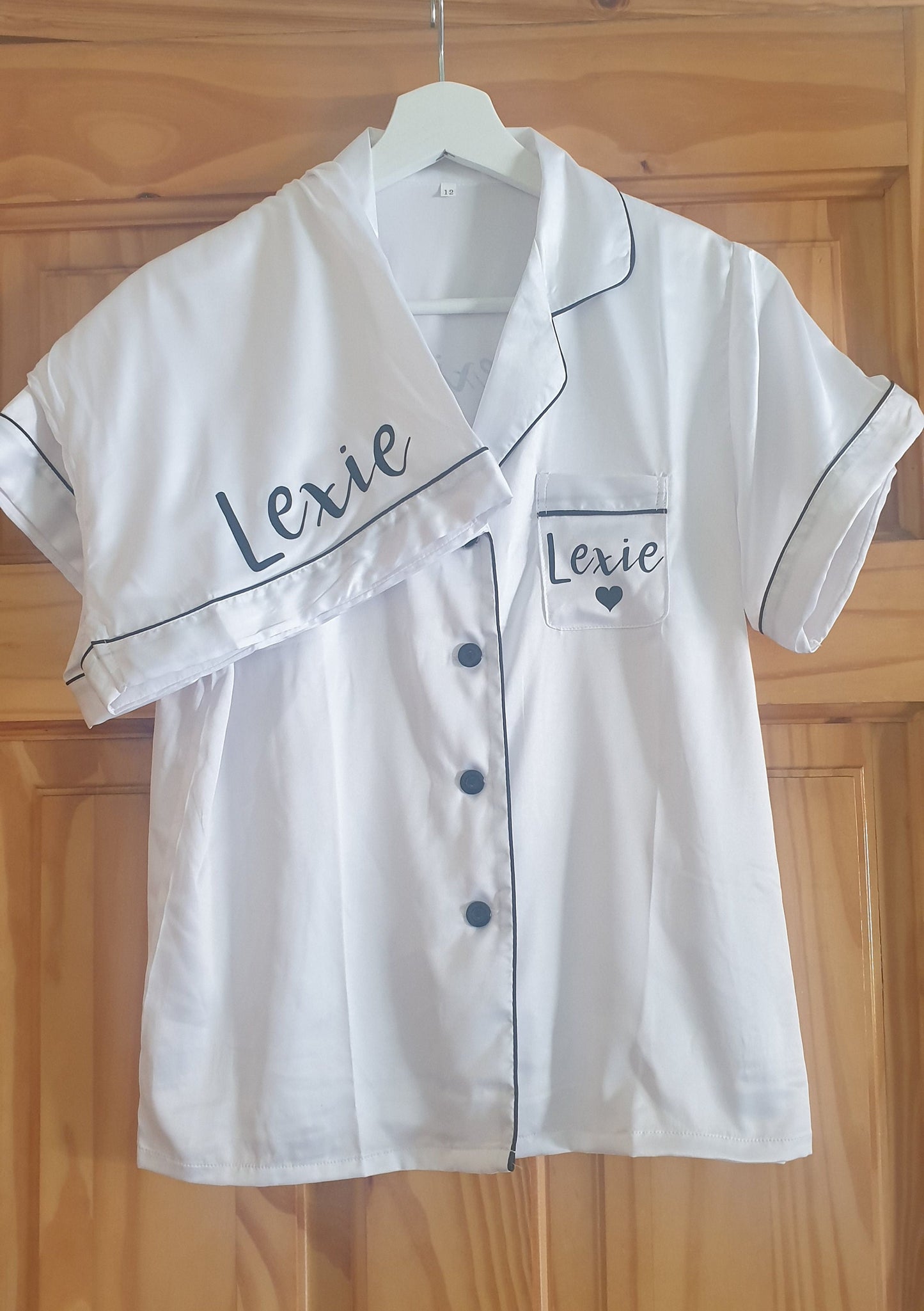 Luxury Communion Pyjamas, Personalised Satin PJs, First Holy Communion, Confirmation, White Frill Pyjamas, Girls PJ's, Irish, Ireland