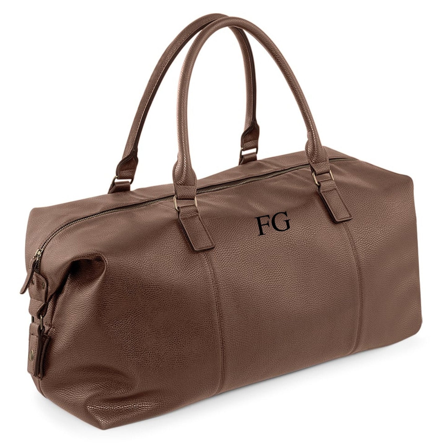 Mens Personalised Weekender Bag, Fathers Day Gift, Overnight Bag, PU Leather Holdall, Black or Tan, Monogram Travel Bag, Dad , Ireland