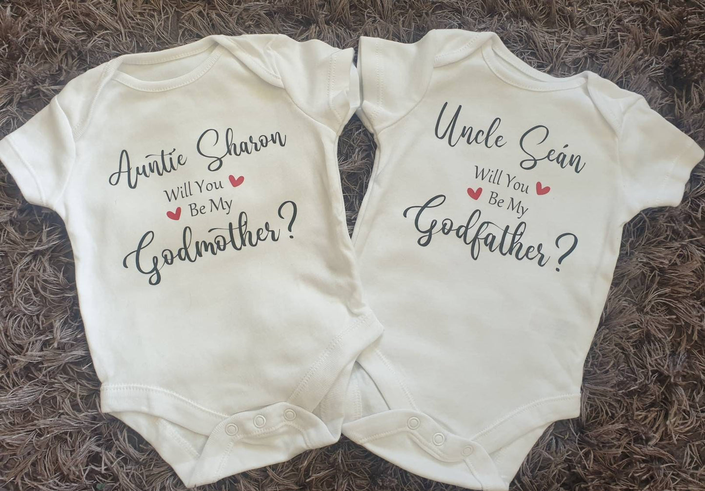 Will You Be My Godmother Iron on Transfer| Personalised Decal | Any Text | Personalised | Baby Boy | Baby Girl | Christening | Ireland