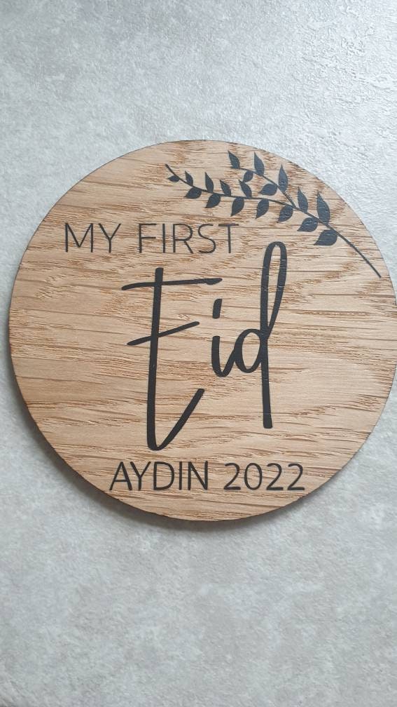 My First Eid Disc | Babies First Eid Plaque | Wooden Milestone Disc | Baby Photo Prop | Custom Keepsake | Islamic Gift | Ireland | Irish