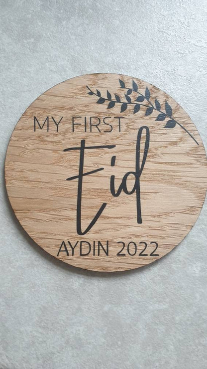 My First Eid Disc | Babies First Eid Plaque | Wooden Milestone Disc | Baby Photo Prop | Custom Keepsake | Islamic Gift | Ireland | Irish