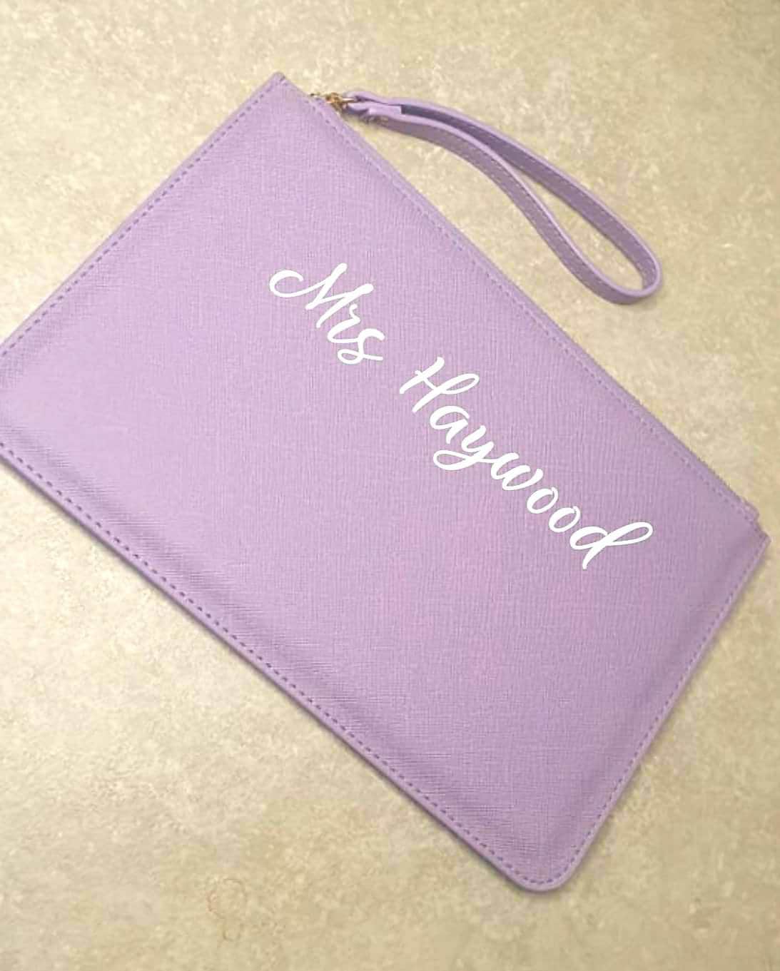 Personalised Bridal Clutch Bag | Bride To Be Gift | Wedding Day Pouch | Hen Party | Bridesmaid | Maid of Honour | PU Leather | Ireland Irish