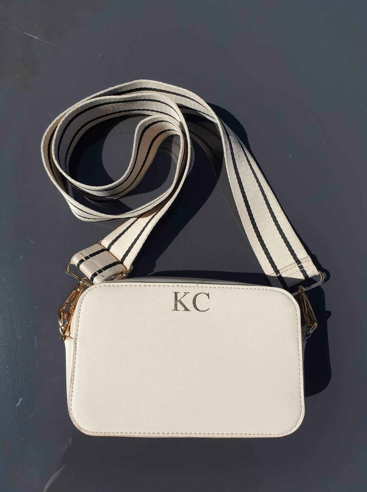 Personalised Monogram Cross Body Bag, Initial, Name, Custom Gift for Her, Leather Look Shoulder Bag, Changable Strap, Ireland, Irish