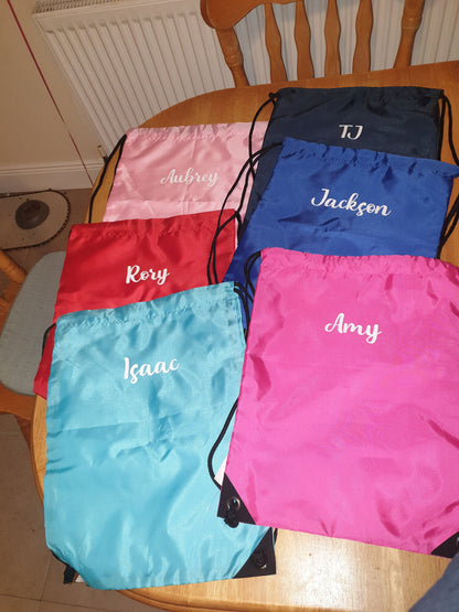 Personalised Name Drawstring Bag, PE bag, Kids Sports Bag, Custom, Kit Bag, Sports , Boys, Girls, Back To School, Party Favour,Ireland Irish