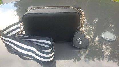 Personalised Monogram Cross Body Bag, Initial, Name, Custom Gift for Her, Leather Look Shoulder Bag, Changable Strap, Ireland, Irish