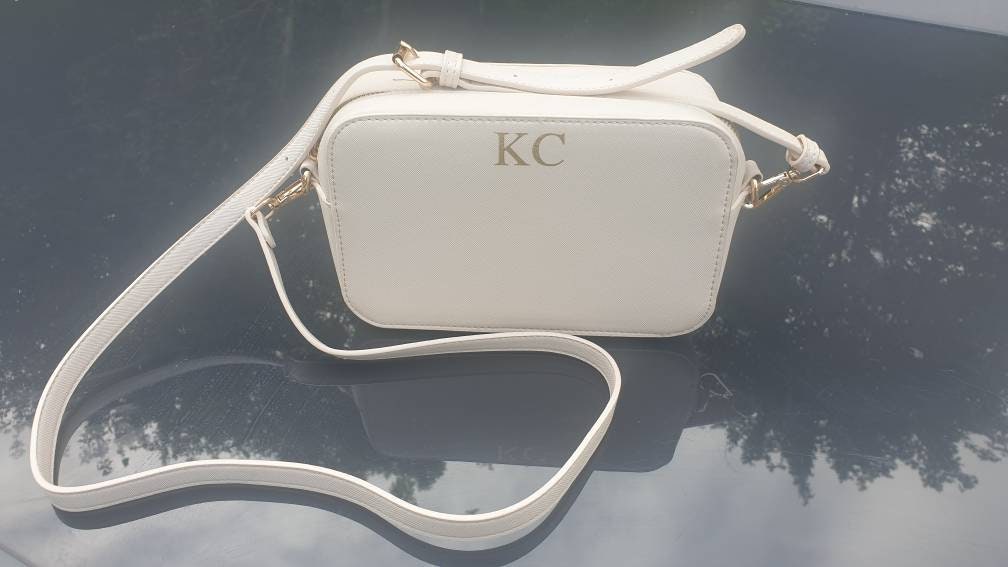 Personalised Monogram Cross Body Bag, Initial, Name, Custom Gift for Her, Leather Look Shoulder Bag, Changable Strap, Ireland, Irish