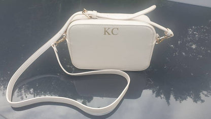 Personalised Monogram Cross Body Bag, Initial, Name, Custom Gift for Her, Leather Look Shoulder Bag, Changable Strap, Ireland, Irish
