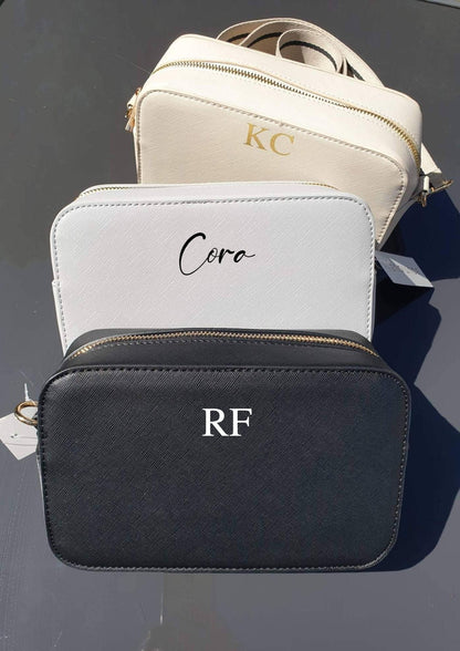 Personalised Monogram Cross Body Bag, Initial, Name, Custom Gift for Her, Leather Look Shoulder Bag, Gift For Mothers Day, Ireland, Irish
