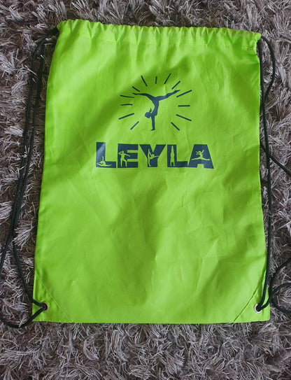 Gymnastics Bag Personalised, Drawstring Bag, PE bag, Kids Sports Bag, Custom, Kit Bag, Gym Sack, Boys, Girls, Back To School, Ireland, Irish