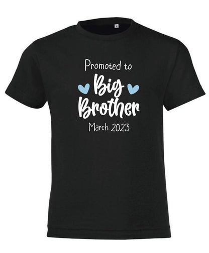 Promoted To Big Brother T-shirt | Personalised Kids Tee | Pregnancy Announcement | Sibling Gift | Any Text  | Ireland | Irish
