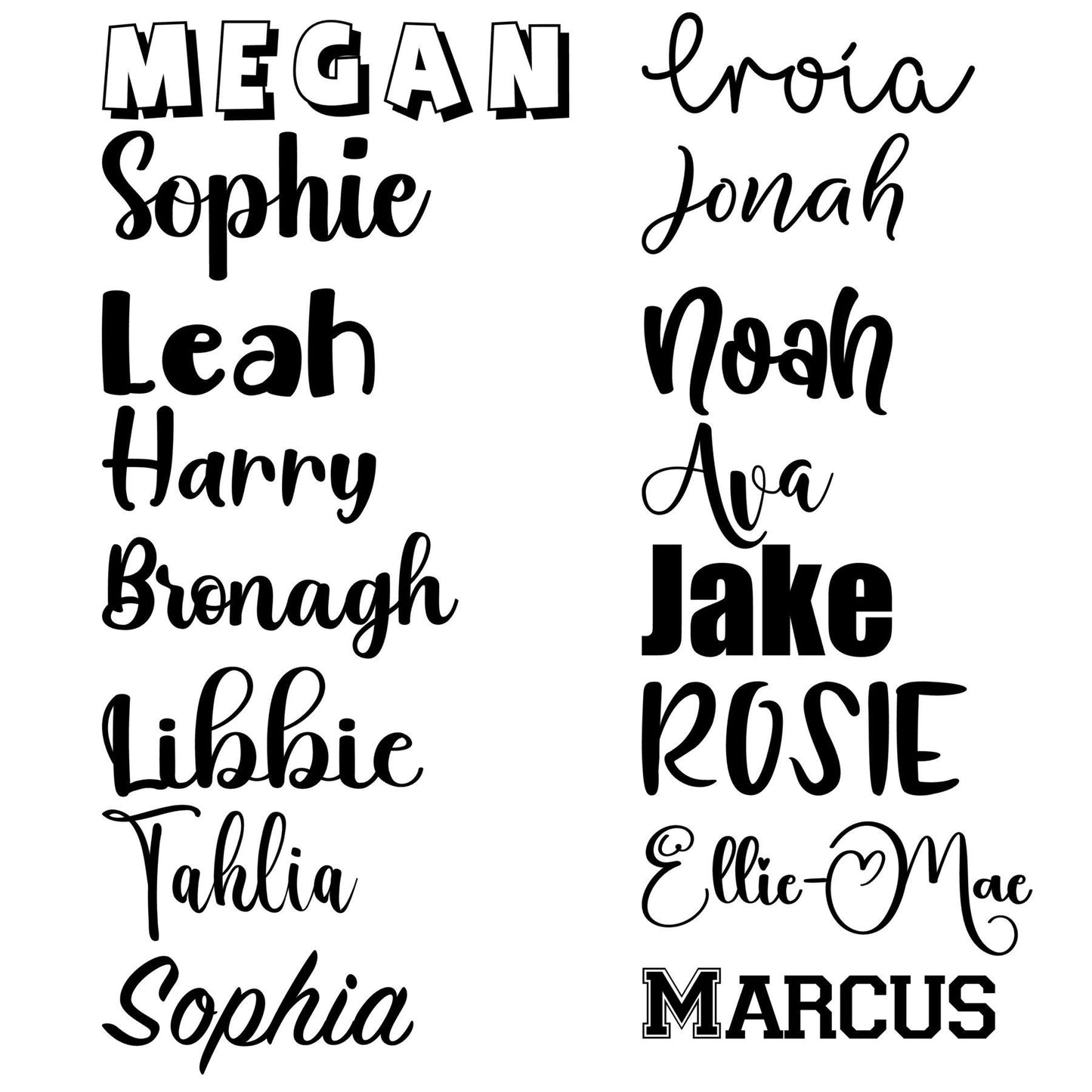 Two Colour Vinyl Decal Name Labels for Glasses, Bottles, Lunch Boxes, Storage and More, Custom Name Stickers, Bridesmaid, Wedding, Ireland