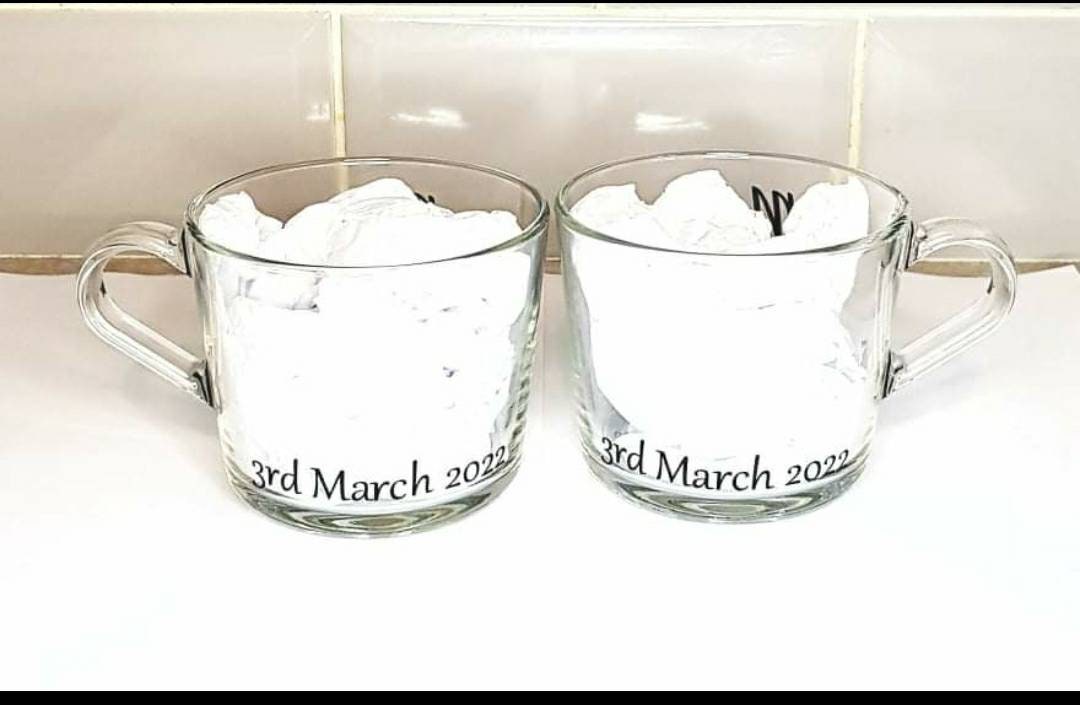 Engagement Gift, Wedding Gift, Mr & Mrs Personalised Tea Coffee Glasses, Wedding Present, Couples Mugs, His and Hers, Ireland, Irish