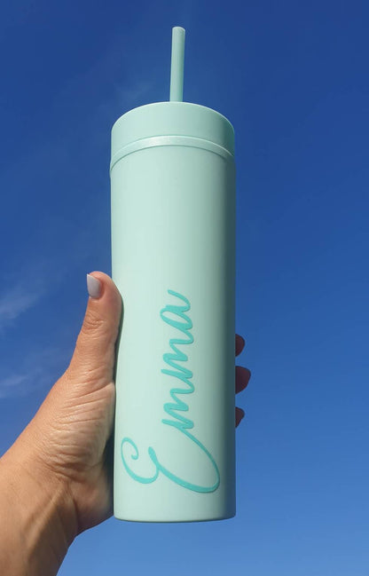 Personalised Skinny Tumbler, Teacher Gift 16oz Straw Cup With Lid, Reusable Cup, Hen Party Prop, Gift for Friend,  Ireland, Irish Language