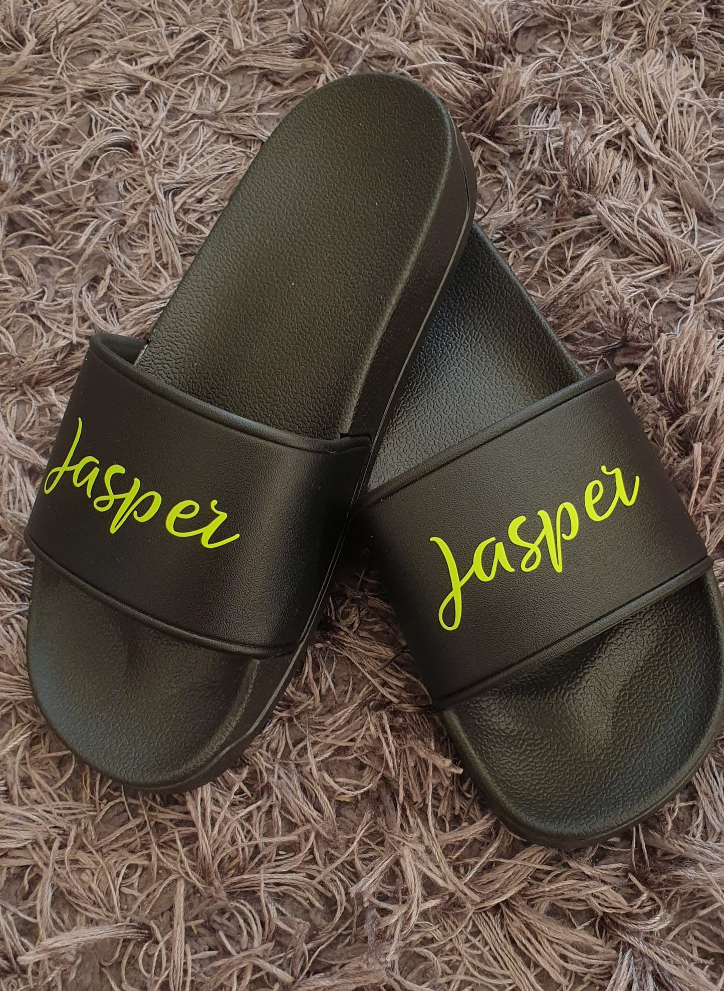 Personalised Childrens Black Sliders | Kids Shoes | Sandals | Flip Flops | Summer | Footwear | Toddler | Boys | Girls | Unisex | Ireland
