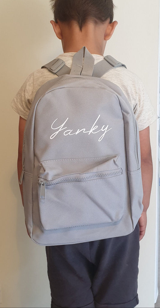 Toddler Mini Backpack | Personalised Rucksack | School Bag | Preschool | Creche | Nursery | Kids Backpack | Grey Bag | Name | Ireland Irish