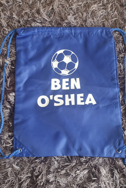 Football Kit Bag Personalised, Drawstring Bag, PE bag, Kids Sports Bag, Custom, Kit Bag, Sports , Boys, Girls, Back To School, Ireland Irish