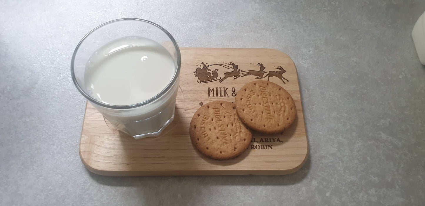 Personalised Santas Milk And Cookies Board, Christmas Eve Plate, Wooden Santa Plate, Custom Xmas Board, Children Family Gift, Ireland, Irish