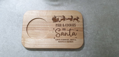 Personalised Santas Milk And Cookies Board, Christmas Eve Plate, Wooden Santa Plate, Custom Xmas Board, Children Family Gift, Ireland, Irish