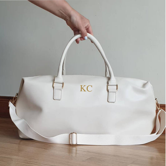 Personalised Overnight Bag, Womens Hospital Bag, Maternity Holdall, PU Leather Luggage, Weekend Bag, Monogram, Travel Gift, Ireland, Irish