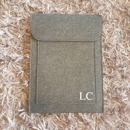 Personalised Felt Tablet Sleeve, Tablet Cover Case, Tech Gift, Stocking Filler, Custom Name, Monogram Initials, Ireland, Irish