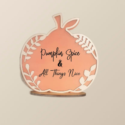 Autumn Home Decor, Pumpkin Shelf Sitter Decoration, Fall Decor, Personalised Halloween Decoration, Custom Text, Ireland, Irish