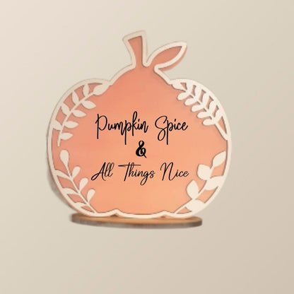 Autumn Home Decor, Pumpkin Shelf Sitter Decoration, Fall Decor, Personalised Halloween Decoration, Custom Text, Ireland, Irish
