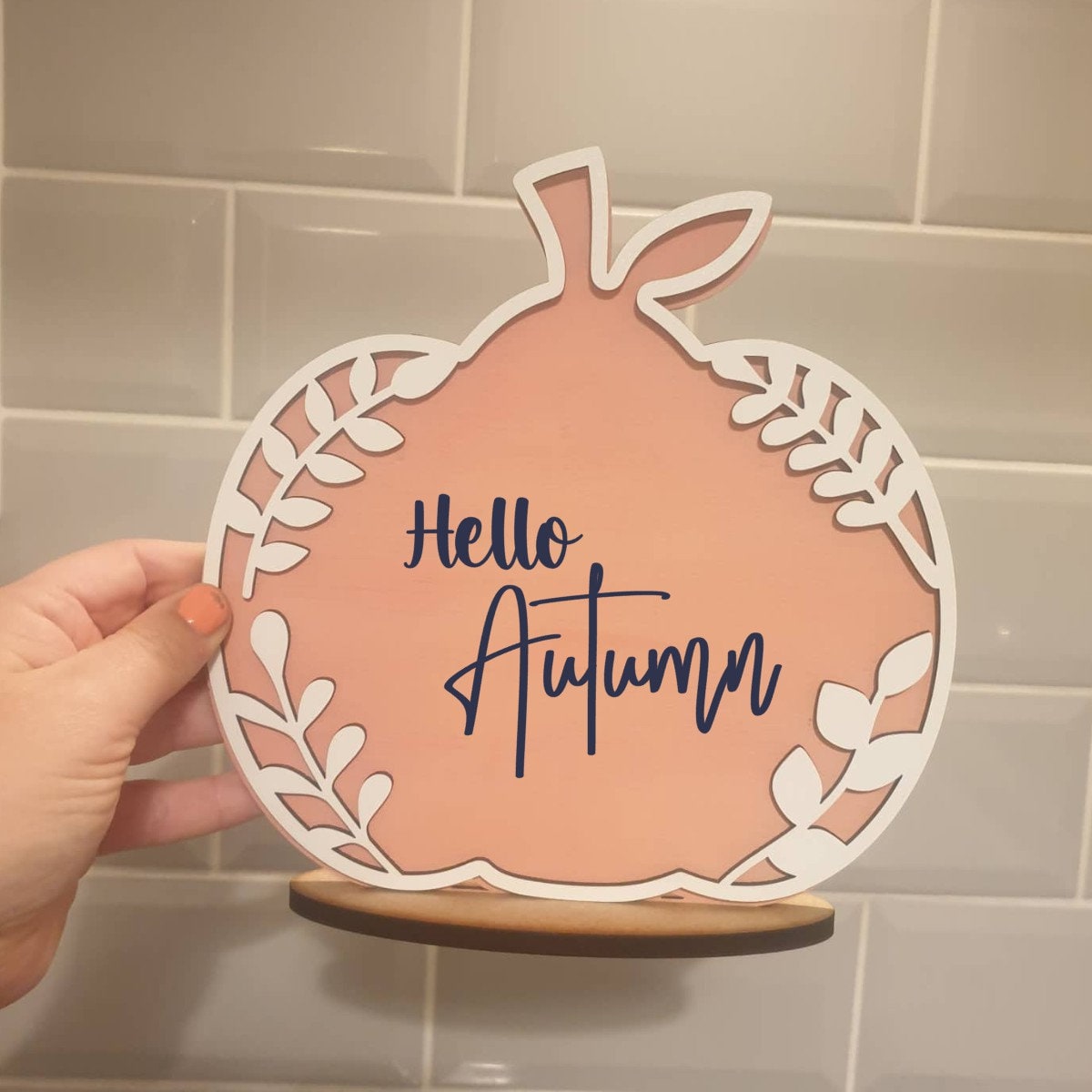 Autumn Home Decor, Pumpkin Shelf Sitter Decoration, Fall Decor, Personalised Halloween Decoration, Custom Text, Ireland, Irish