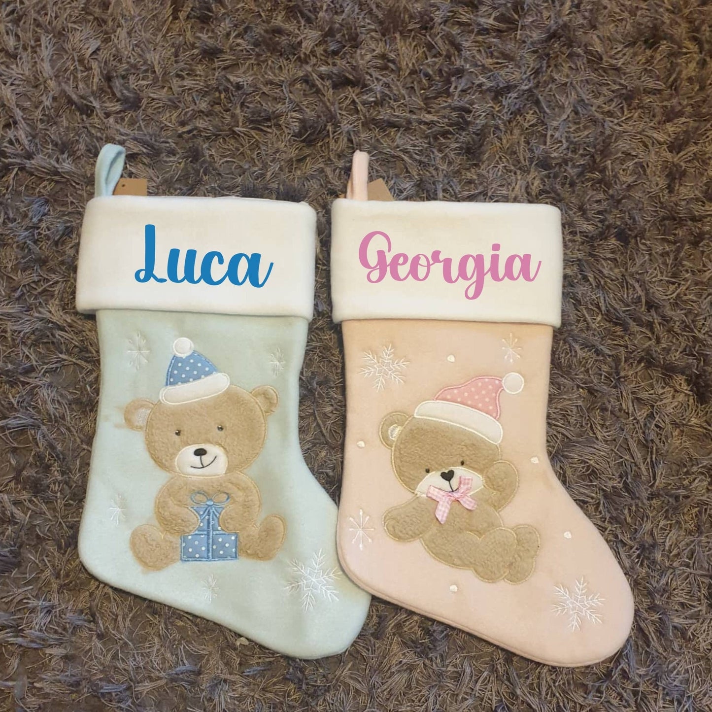 Personalised First Christmas Stocking, Baby's First Xmas, Custom, Teddy Bear Stocking, Baby Boy, Baby Girl, Gift For Newborn, Ireland, Irish