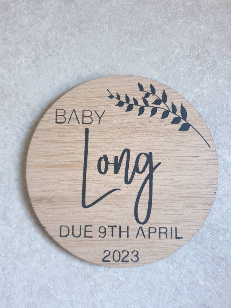 Pregnancy Announcement Disc | New Baby Plaque | Birth Announcement | Scan Photo Prop | Mum To Be Gift | Custom Keepsake | Ireland | Irish