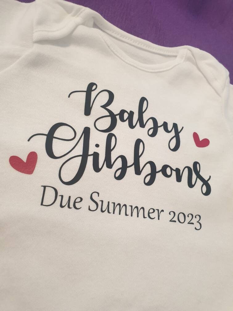 Personalised Pregnancy Announcement - Hearts