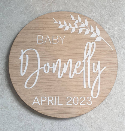 Pregnancy Announcement Disc | New Baby Plaque | Birth Announcement | Scan Photo Prop | Mum To Be Gift | Custom Keepsake | Ireland | Irish