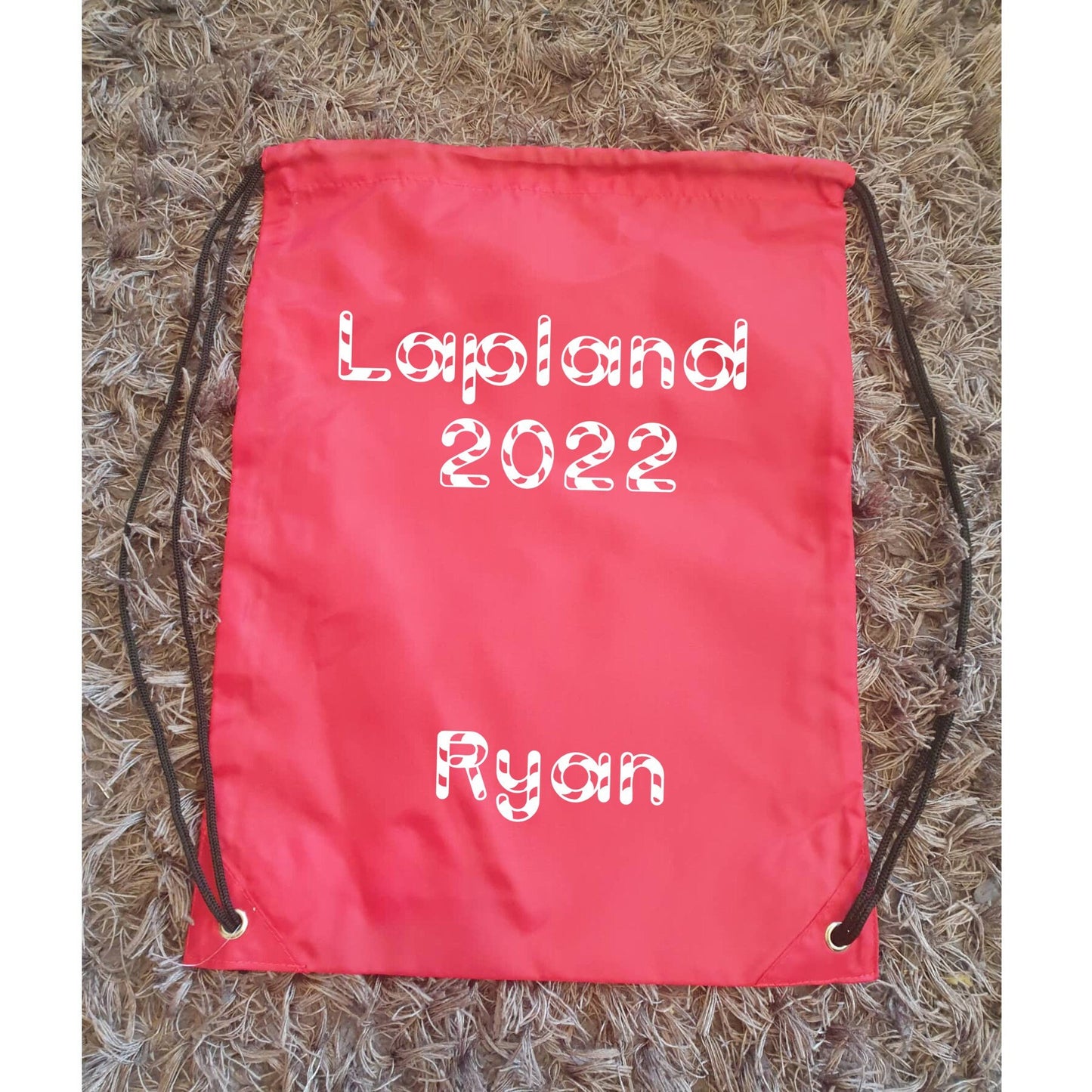 Personalised Lapland Name Drawstring Bag, Christmas Holiday, North Pole Reveal, Custom, Boys, Girls, Ireland, Irish