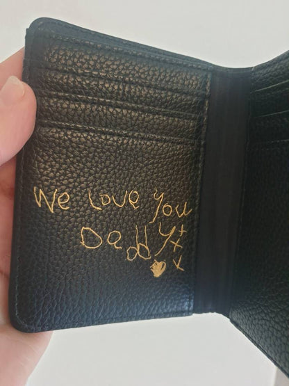 Personalised Handwriting Mens Wallet | Fathers Day Gift | Faux Leather | Dad | Daddy | Grandad | Name | Initial | Monogram | Ireland | Irish