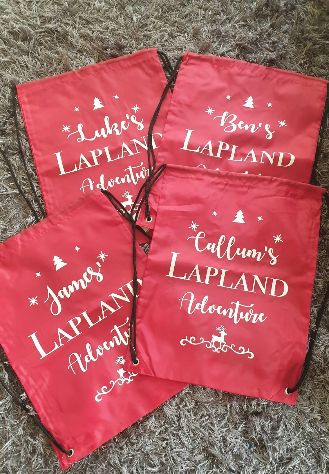 Personalised Lapland Name Drawstring Bag, Christmas Holiday, North Pole Reveal, Custom, Boys, Girls, Ireland, Irish