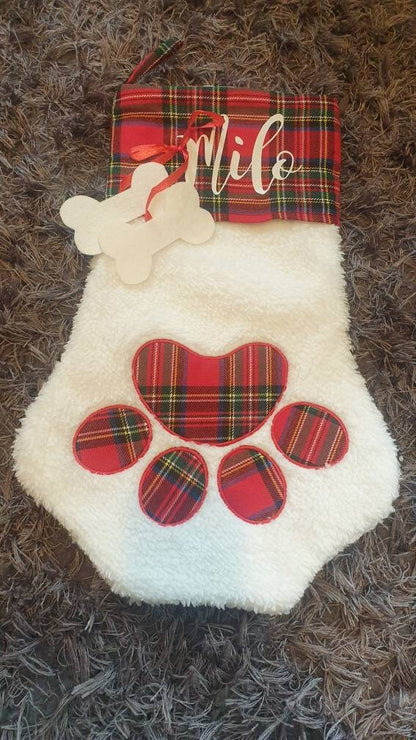 Personalised Dog Christmas Stocking, Pet Santa Sack, Custom Dog Gift, Xmas, Puppy Present, Red Stocking, Dogs Decoration  Ireland, Irish