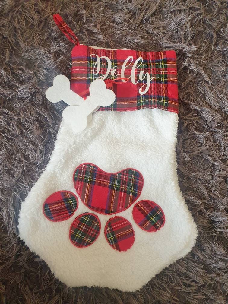 Personalised Dog Christmas Stocking, Pet Santa Sack, Custom Dog Gift, Xmas, Puppy Present, Red Stocking, Dogs Decoration  Ireland, Irish
