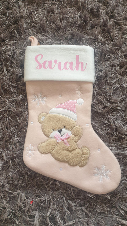 Personalised First Christmas Stocking, Baby's First Xmas, Custom, Teddy Bear Stocking, Baby Boy, Baby Girl, Gift For Newborn, Ireland, Irish