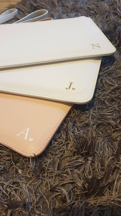 Personalised Clutch Bag | Accessory Pouch | Travel Documents Holder | Bride | Bridesmaid | Maid of Honour | PU Leather | Ireland Irish