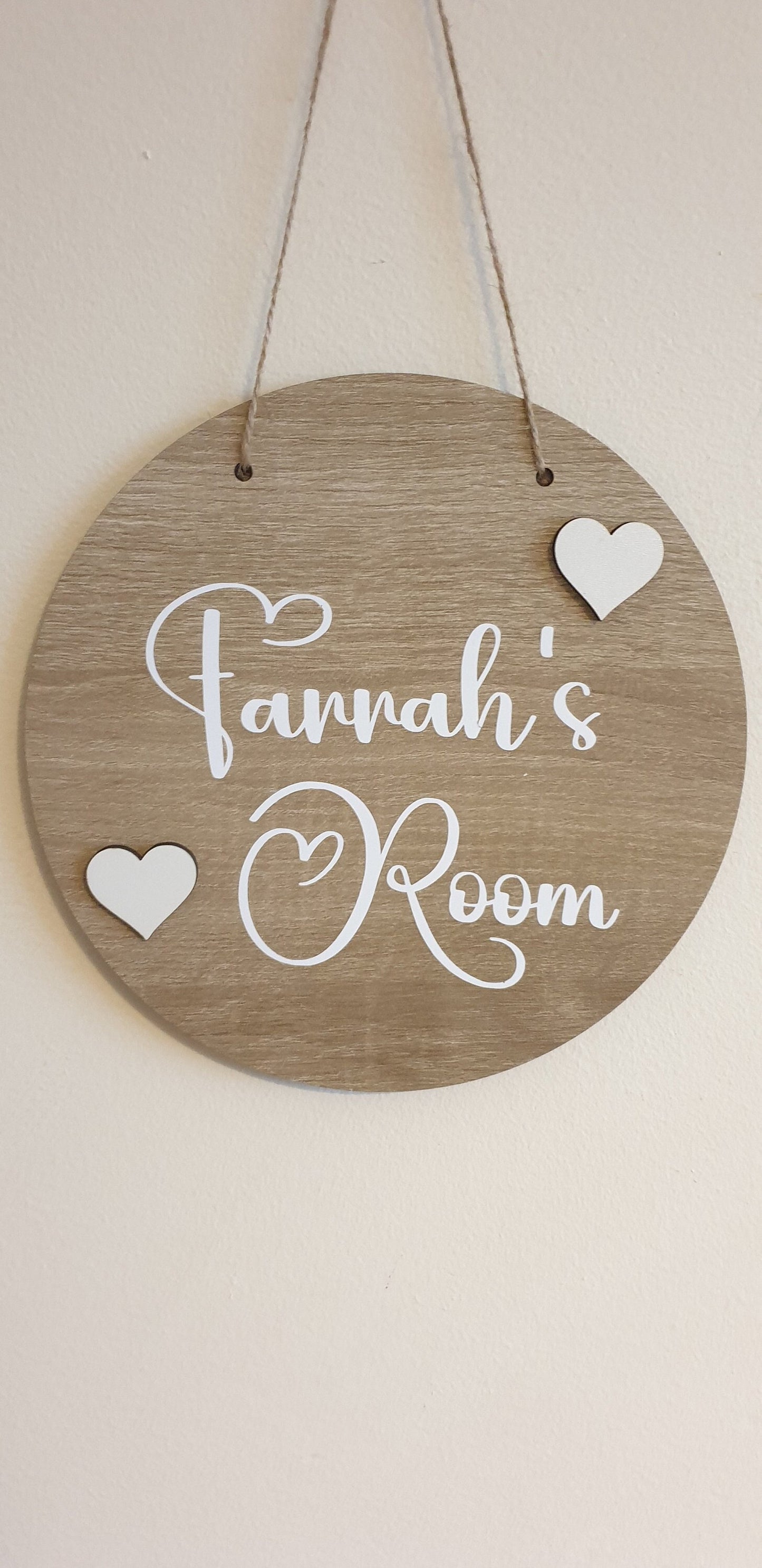 Personalised Bedroom Name Plaque | 20cm Round Sign | Nursery Decor | Hanging Decoration | Custom Gift | Baby Boy | Baby Girl | Ireland