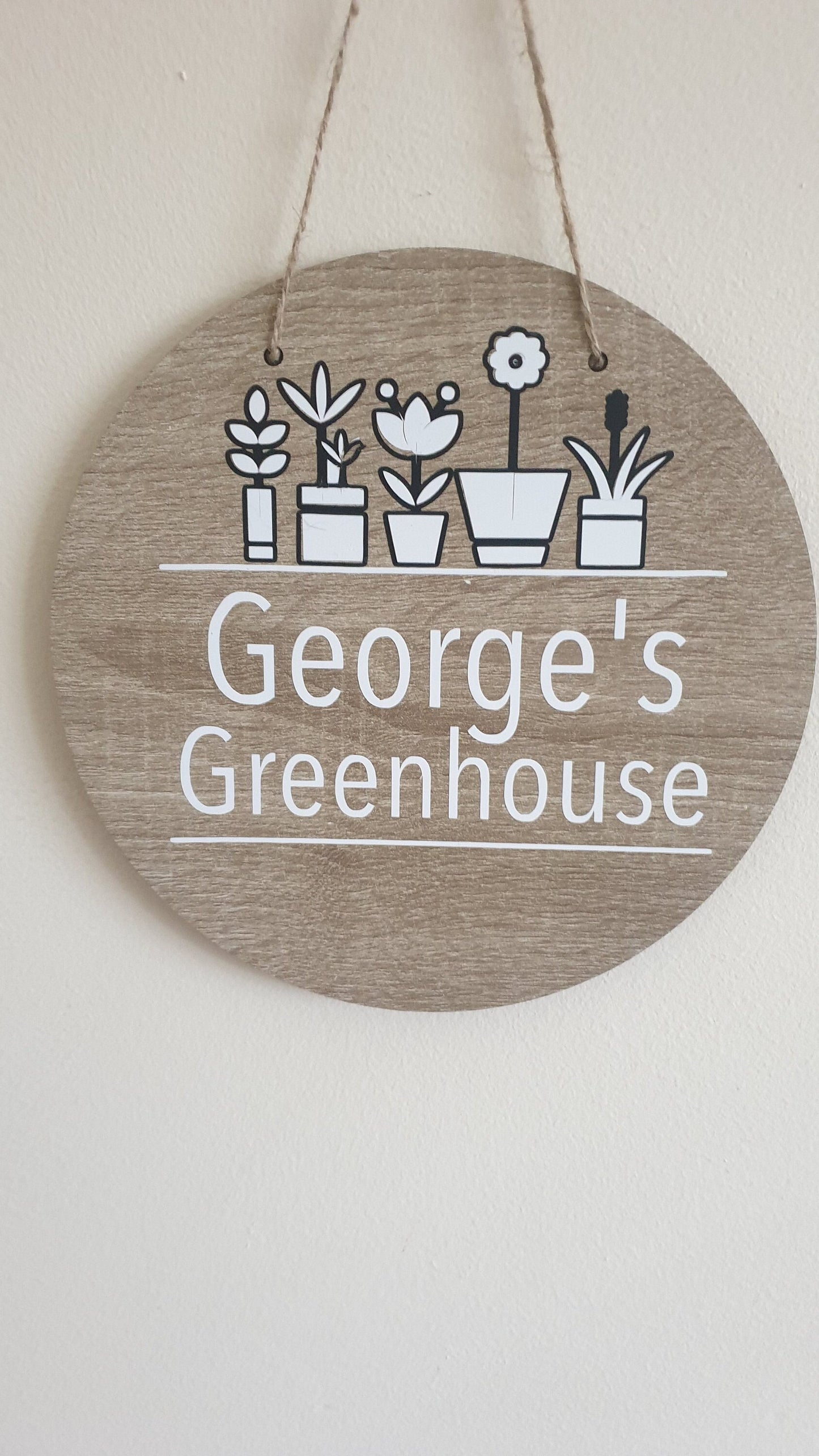 Greenhouse Plaque | Personalised Gift For Gardener | 20cm Round Sign | Hanging Garden Decoration | Father's Day Present | Irish | Irelan