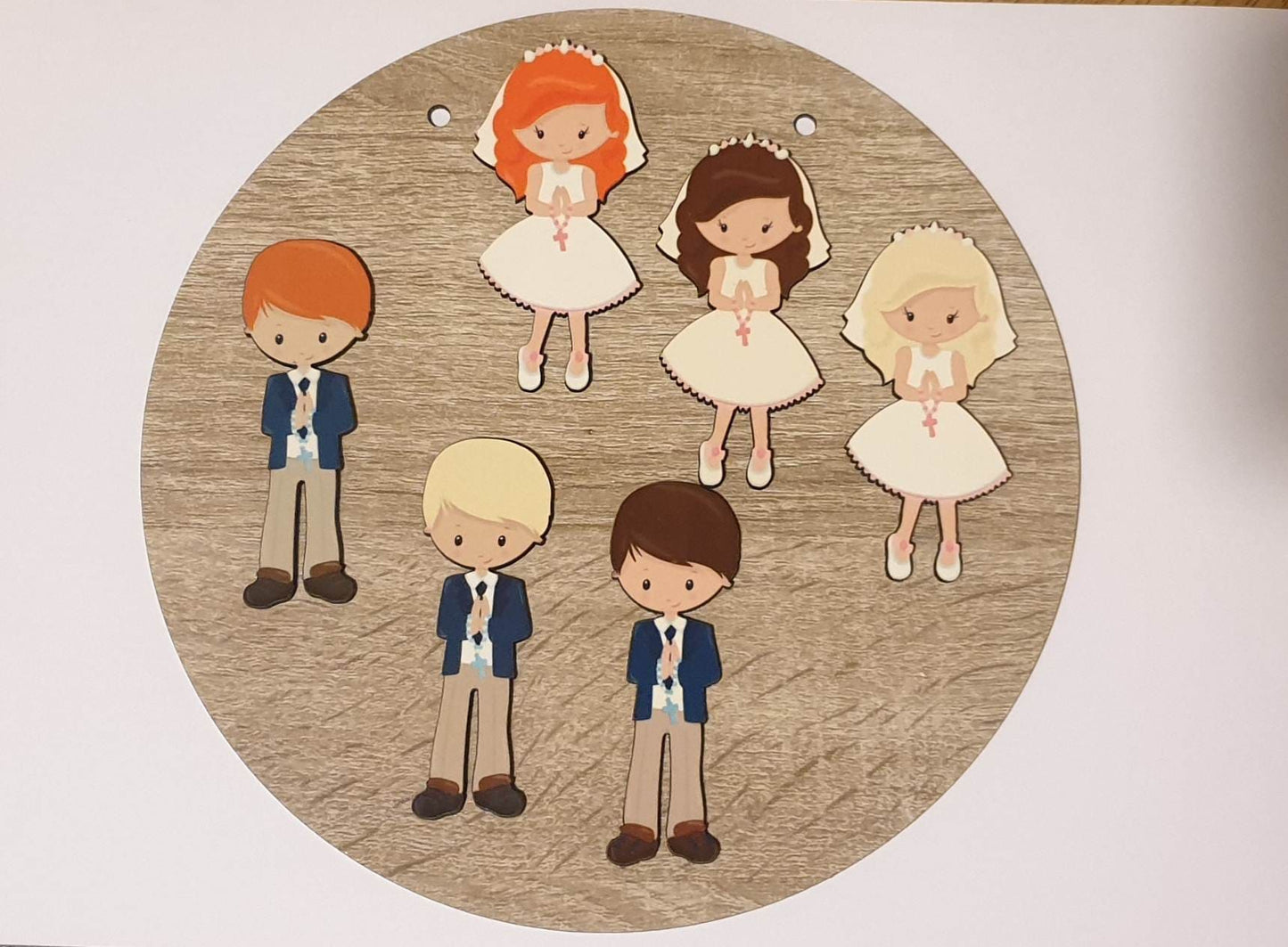 Holy Communion Gift | Communion Keepsake For Girls | 20cm Round Sign | Personalised | Hanging Decoration | Custom Gift | Irish |Ireland