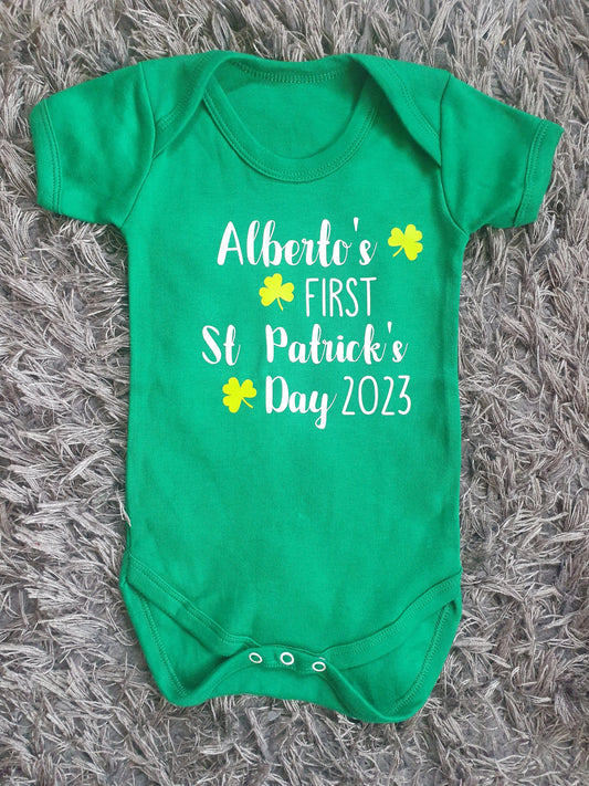 St Patrick's Day Baby Vest