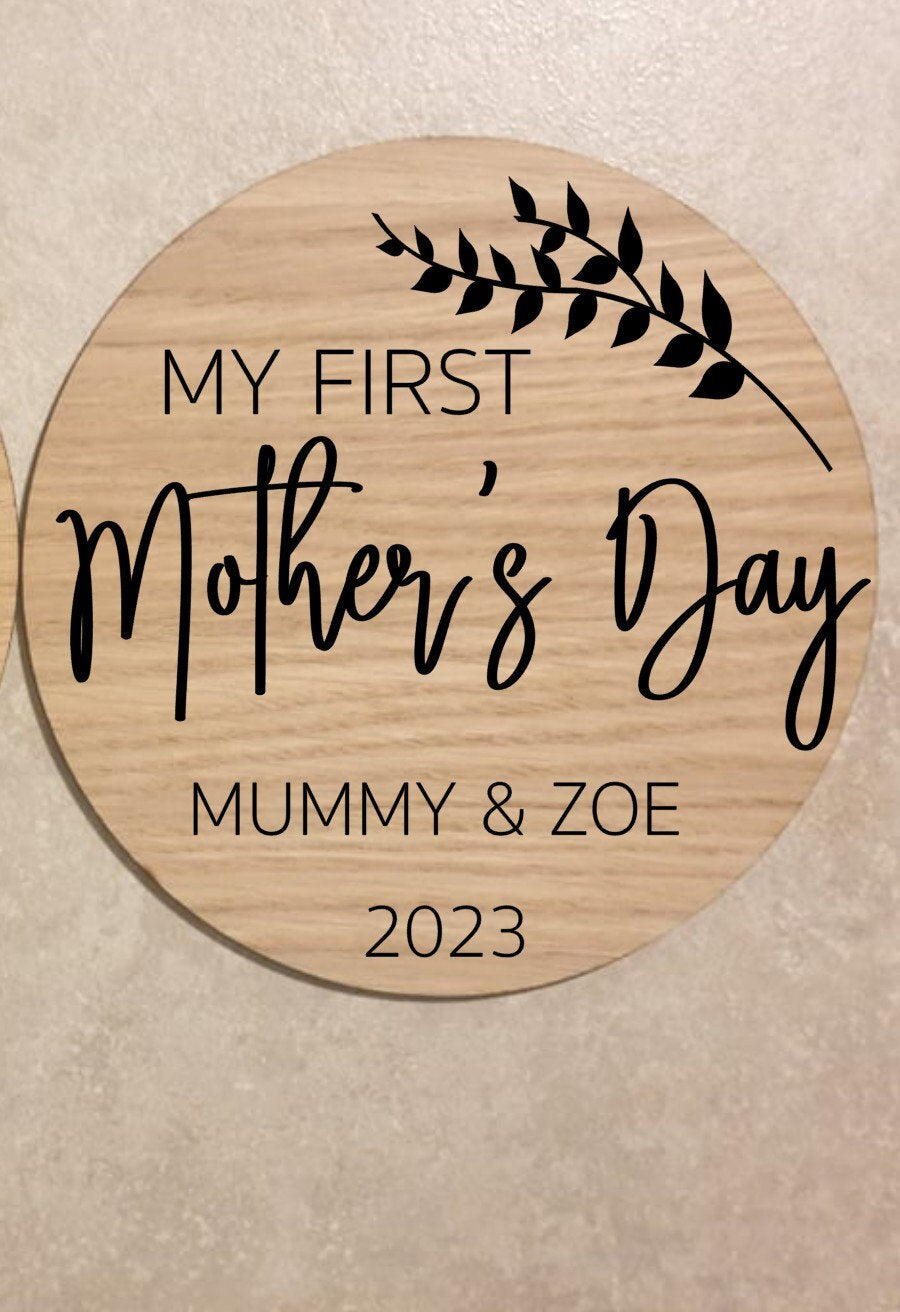 My First Mothers Day Disc | Babies First MothersDay | Wooden Milestone Disc | Baby Photo Prop | Custom Keepsake | Mum Gift | Ireland | Irish