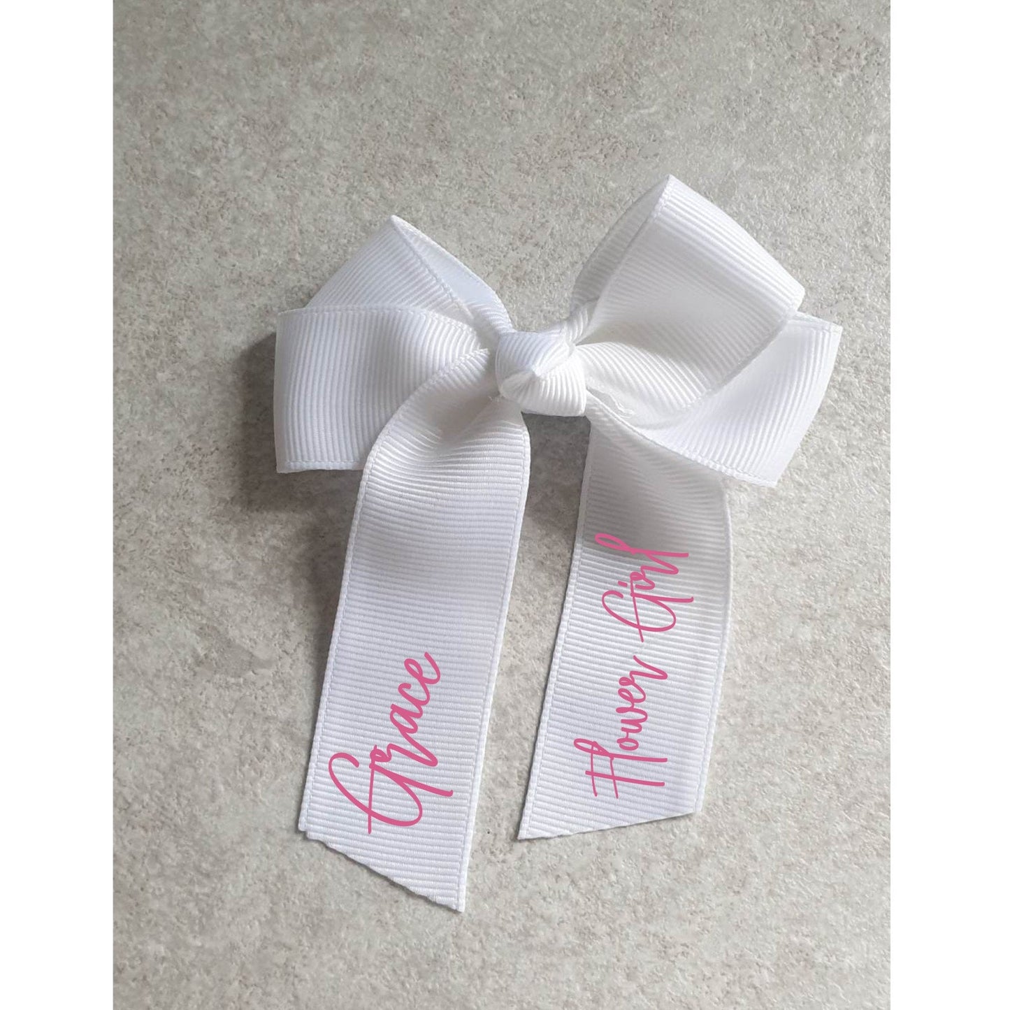 Personalised Flower Girl Hair Clip, Child Bridesmaid, Bow, Hair Bow For Girls, Name Or Initials, Custom Hair Accessory, Irish, Ireland