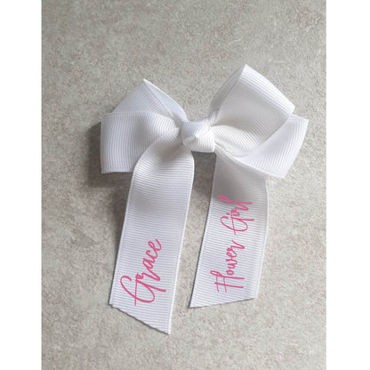 Personalised Flower Girl Hair Clip, Child Bridesmaid, Bow, Hair Bow For Girls, Name Or Initials, Custom Hair Accessory, Irish, Ireland